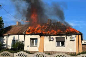 Pożar domu w Lusówku